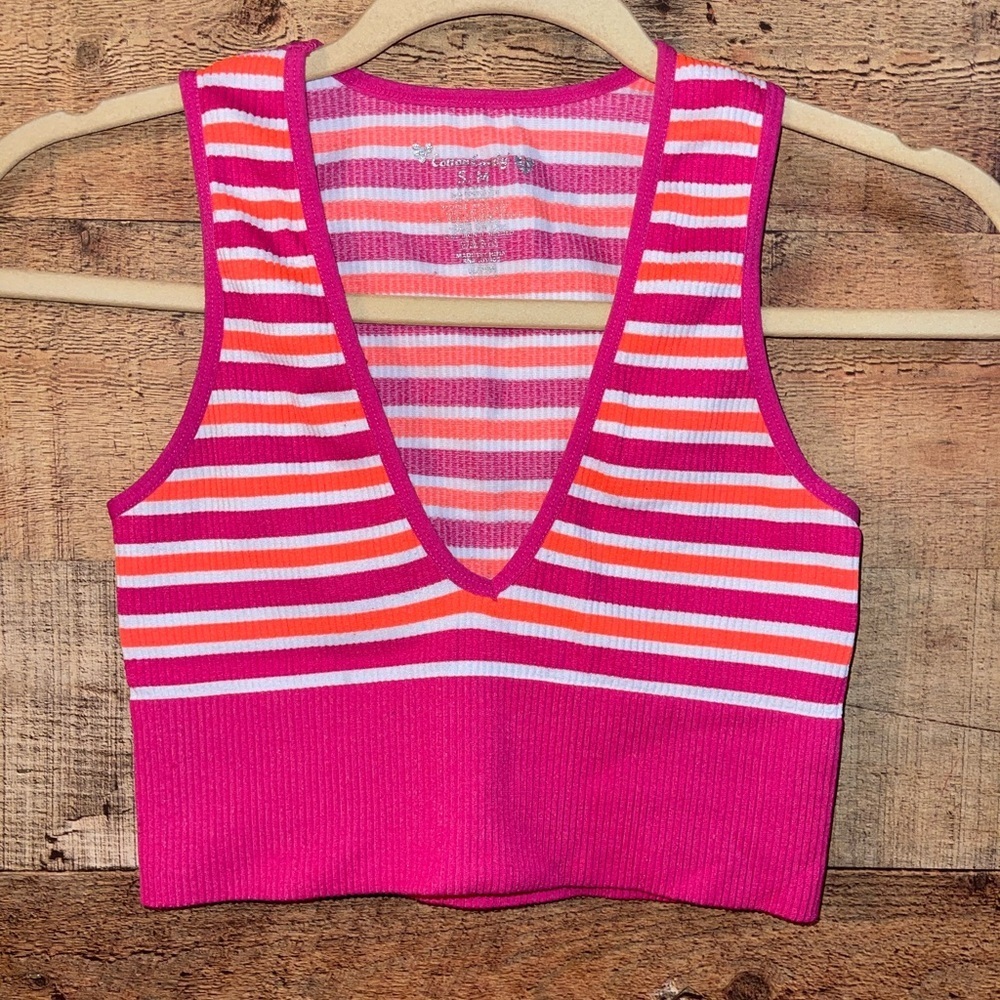 🍭 Cotton Candy Ribbed Crop Top